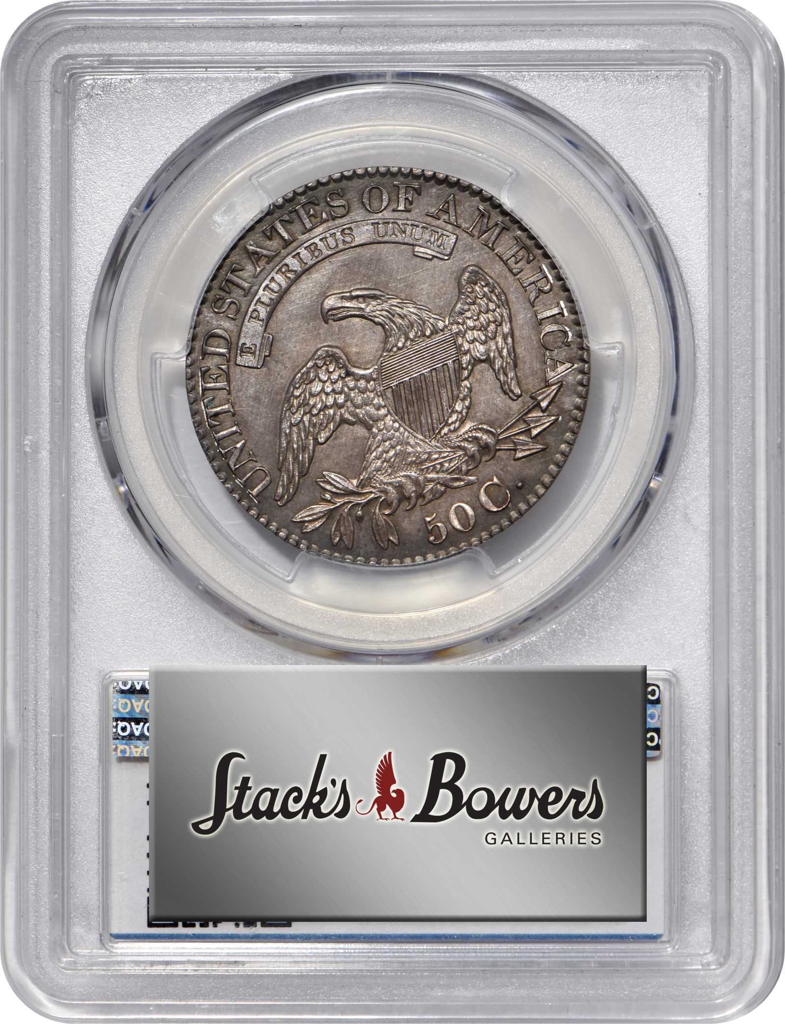 image for: 1827 Capped Bust Half Dollar. O-121. Rarity-7+ as a Proof. Square Base 2. Proof-63 (PCGS).