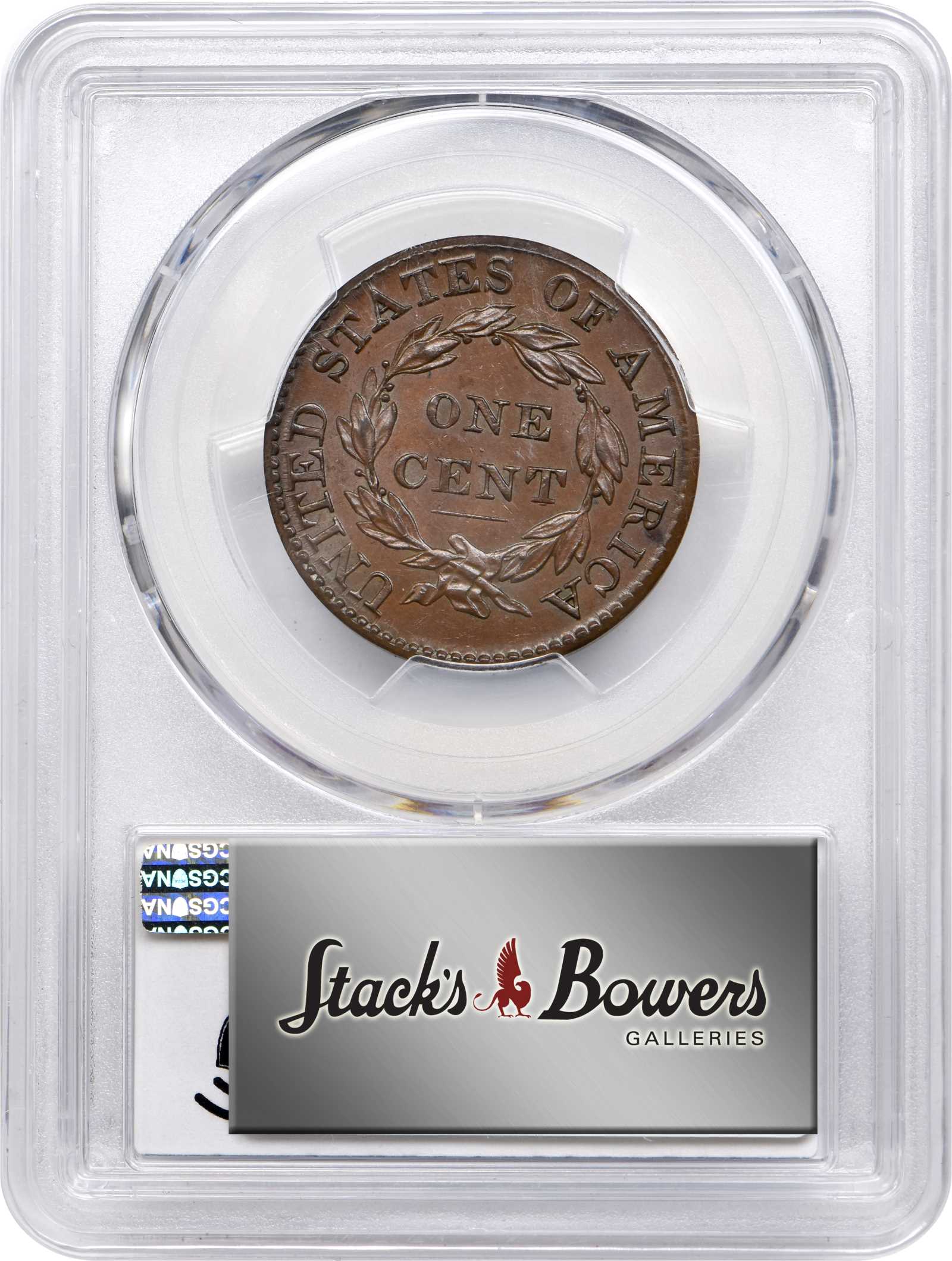 image for: 1825 Matron Head Cent. N-9. Rarity-2. MS-64 BN (PCGS).