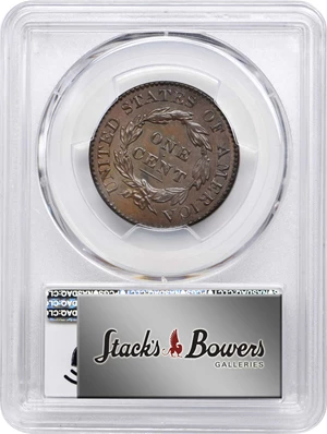 image for: 1827 Matron Head Cent. N-11. Rarity-1. MS-64 BN (PCGS).