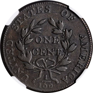 image for: 1802 Draped Bust Cent. S-225. Rarity-2. EF-40 BN (NGC).