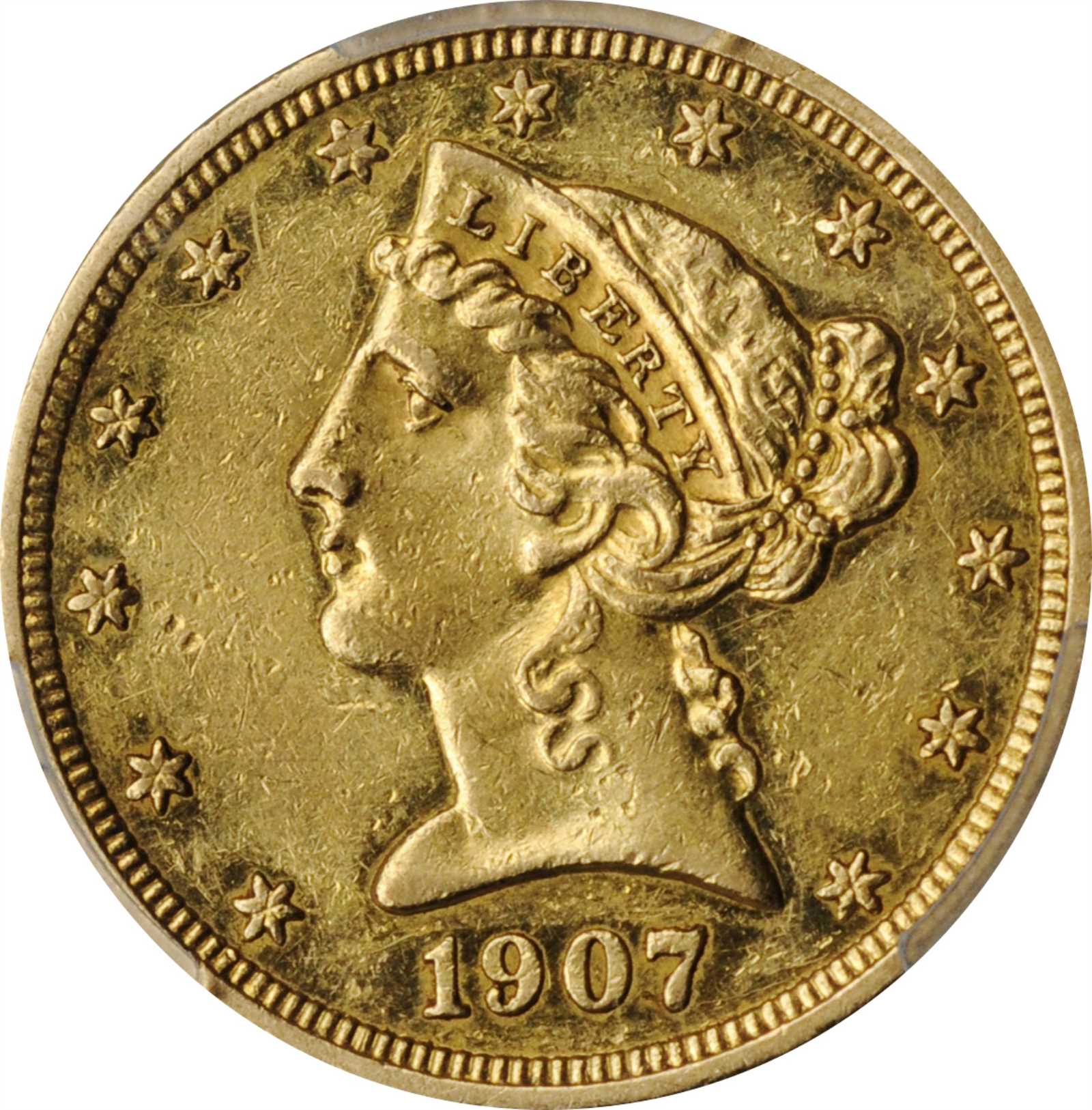 image for: 1907 Liberty Head Half Eagle. JD-1, the only known dies. Rarity-5-. Proof-55 (PCGS). CAC.