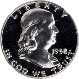 image for: 1958 Franklin Half Dollar. Proof-69 Cameo (NGC).