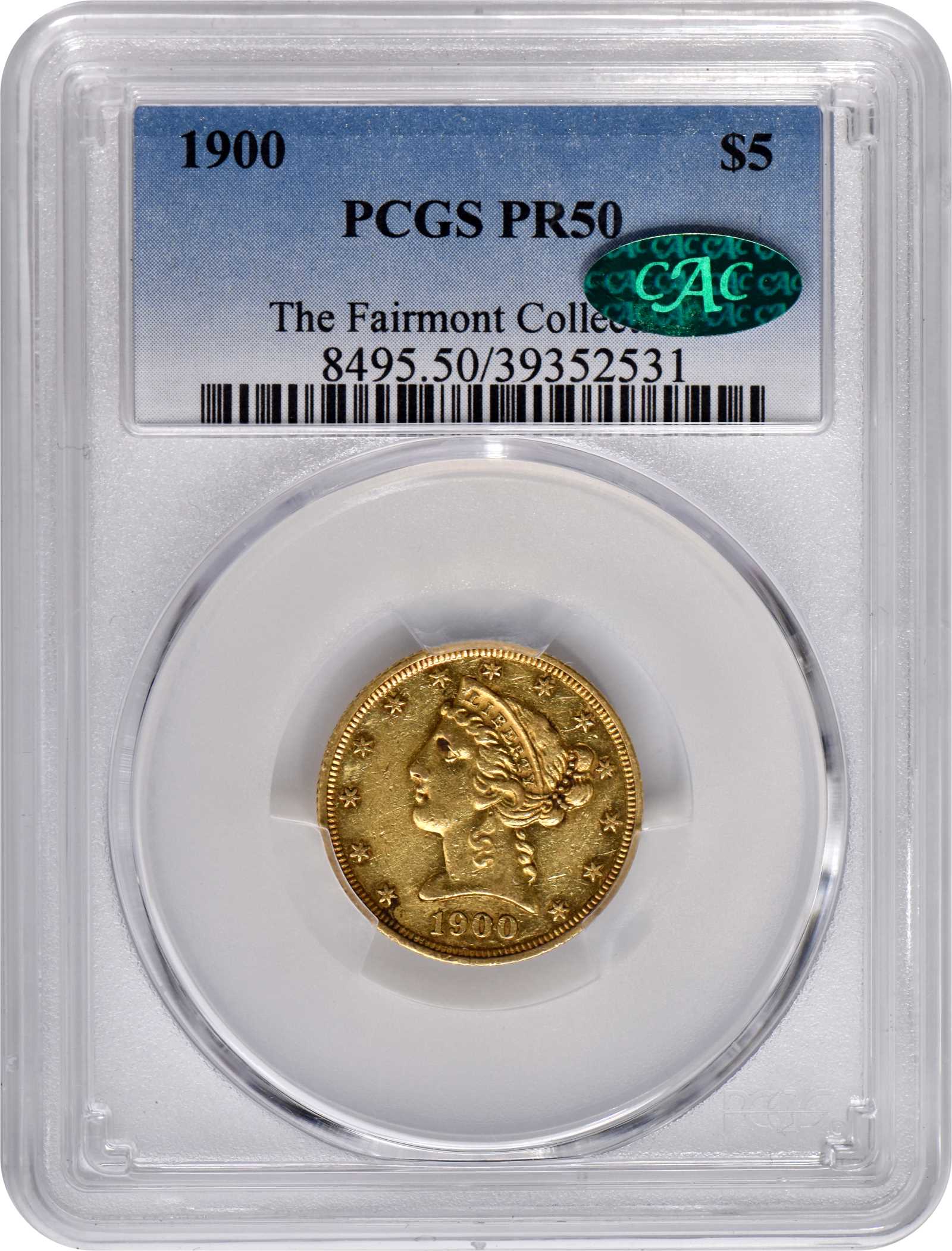 image for: 1900 Liberty Head Half Eagle. JD-1, the only known dies. Rarity-4. Proof-50 (PCGS). CAC.