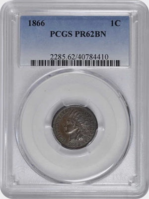image for: 1866 Indian Cent. Proof-62 BN (PCGS).