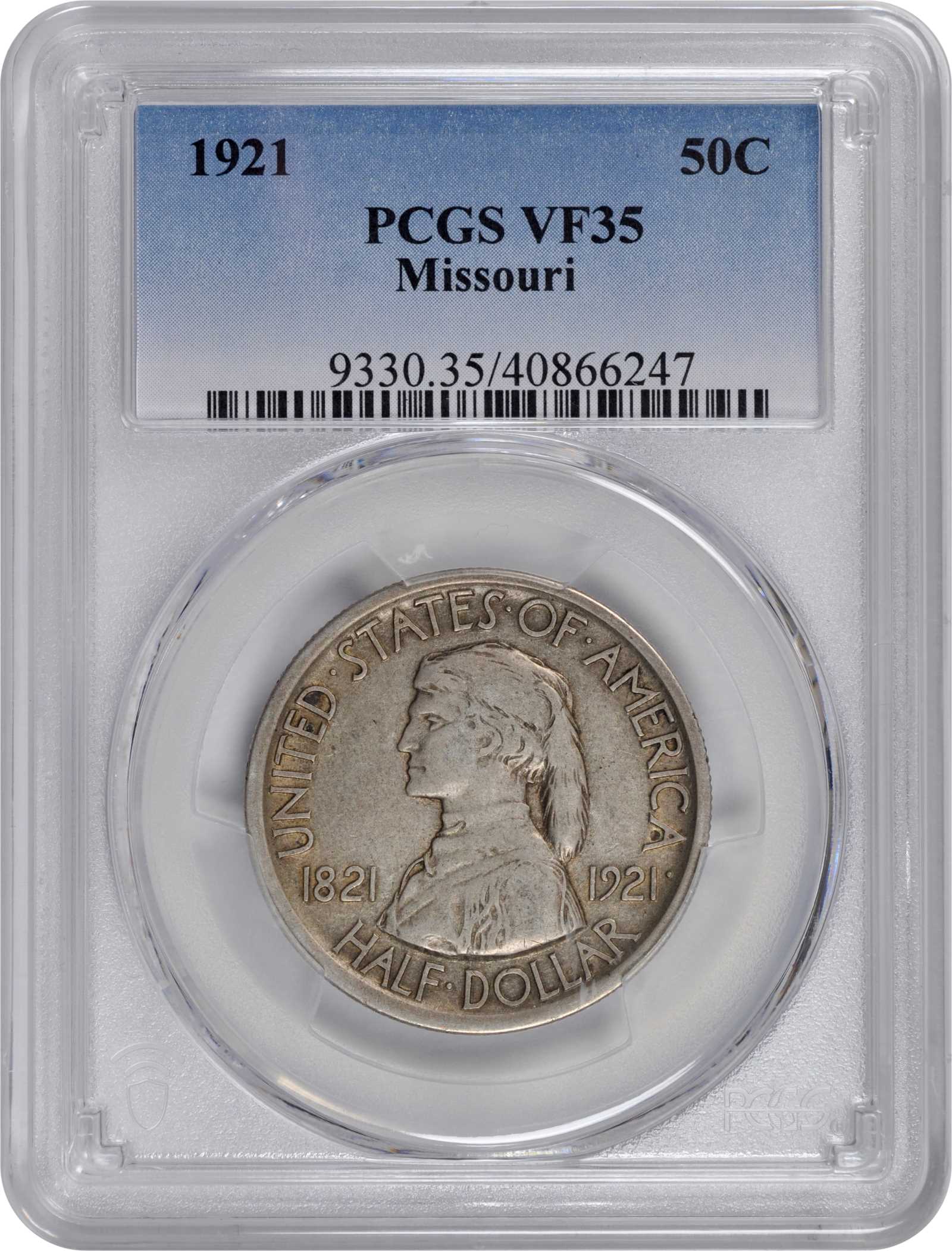 1921 50c Missouri VF35 thumbnail 3