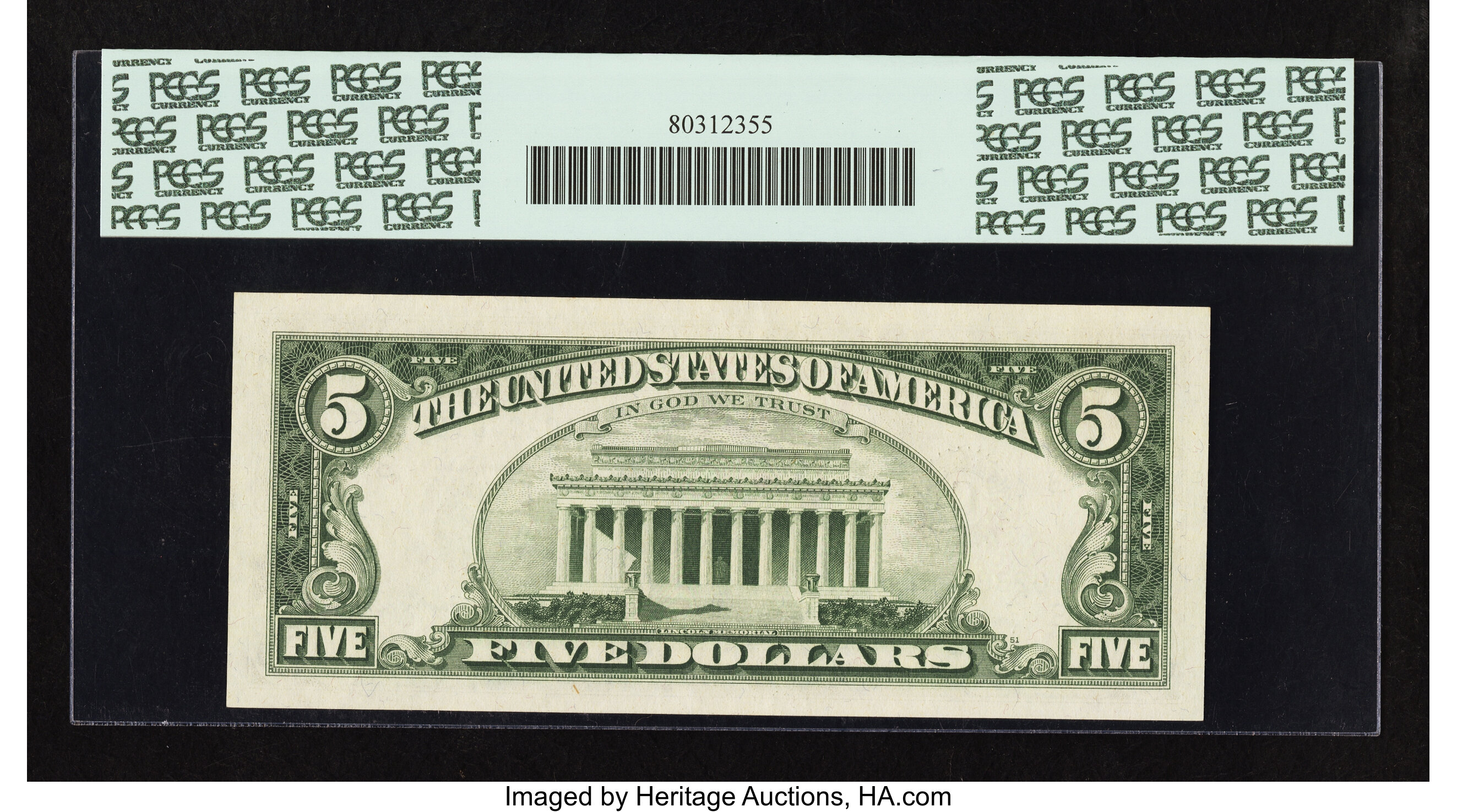image for: Fr. 1968-C $5 1963A Federal Reserve Note. PCGS Superb Gem New 67PPQ....