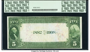 image for: Decatur, IL - $5 1882 Date Back Fr. 535 The Millikin National Bank Ch. # (M)5089 PCGS Very Fine 25....