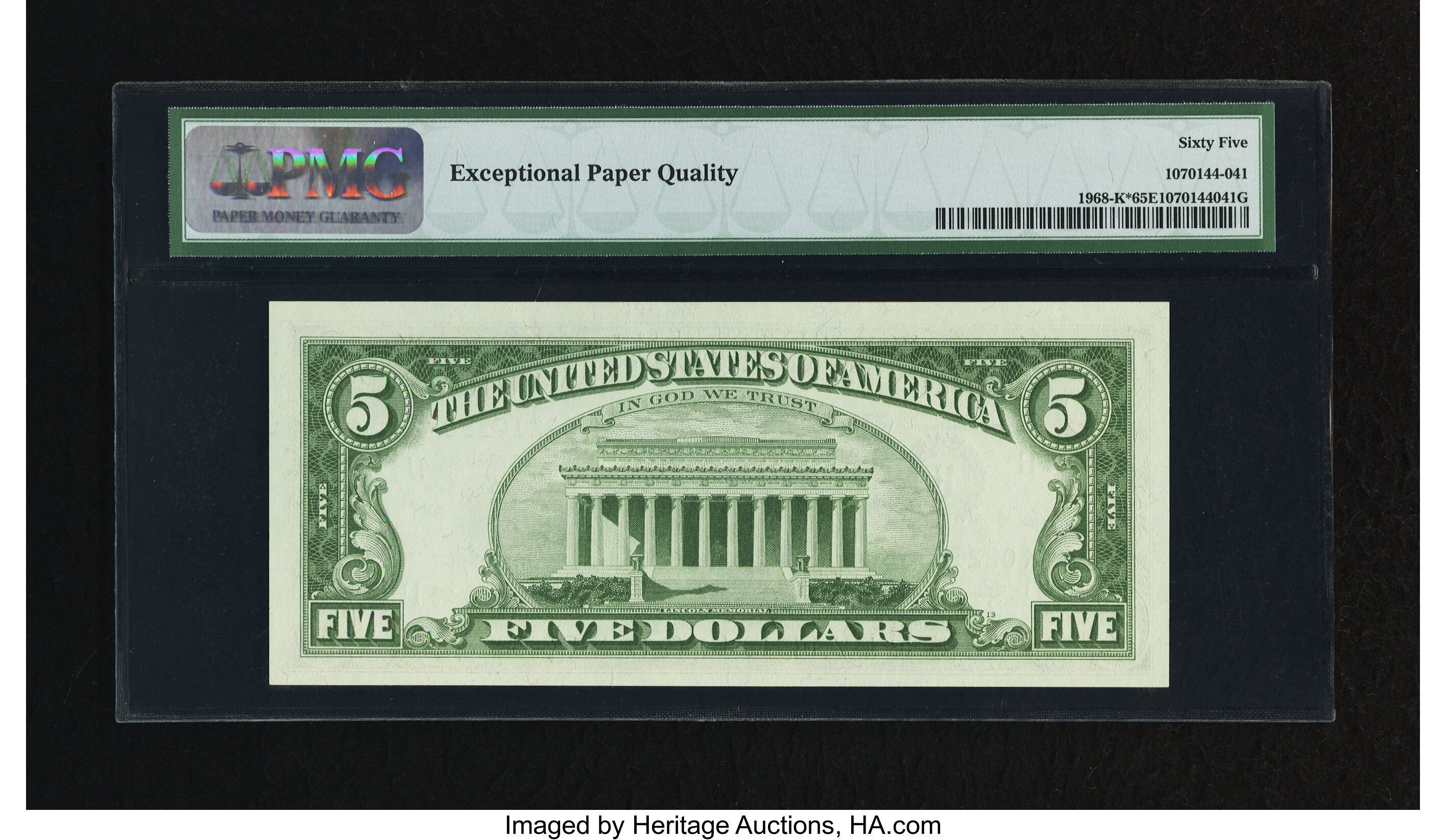 image for: Fr. 1968-K* $5 1963A Federal Reserve Note. PMG Gem Uncirculated 65 EPQ....