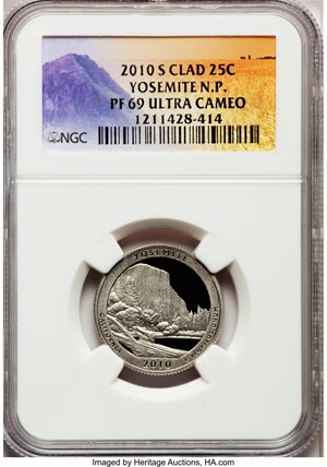 image for: 2010-S 25C Yosemite National Park Clad PR69 Ultra Cameo NGC. NGC Census: (0/0). PCGS Population (984/236). (#418837)...