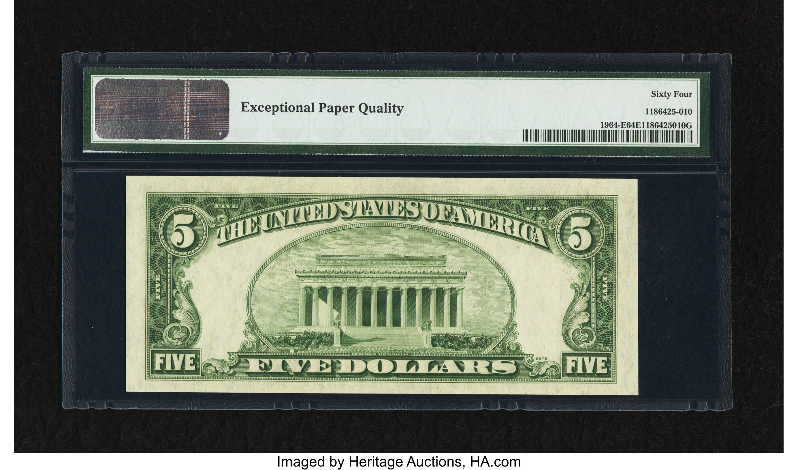 image for: Fr. 1964-E $5 1950C Federal Reserve Note. PMG Choice Uncirculated 64 EPQ....