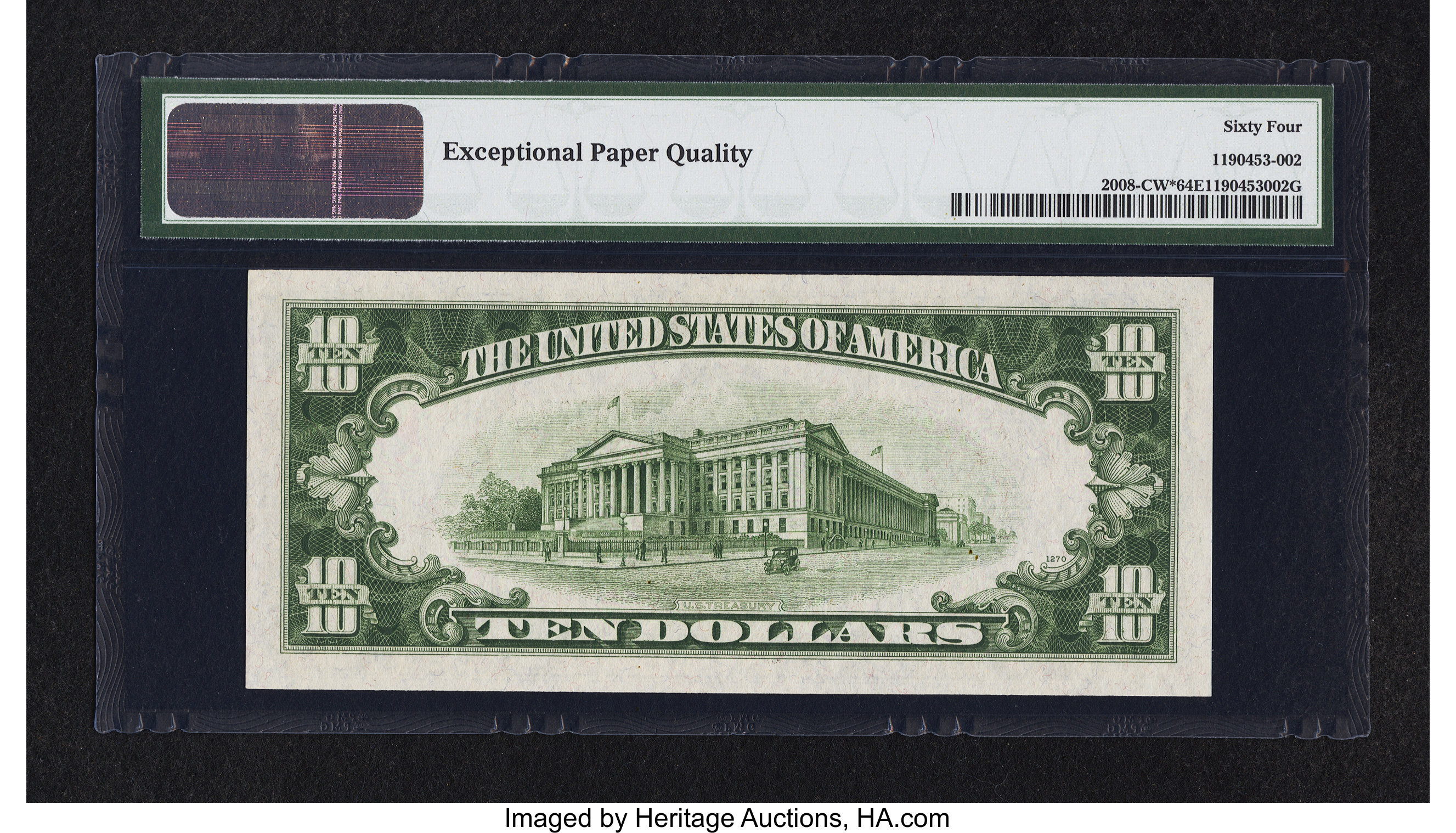 image for: Fr. 2008-C* $10 1934C Wide Federal Reserve Star Note. PMG Choice Uncirculated 64 EPQ....