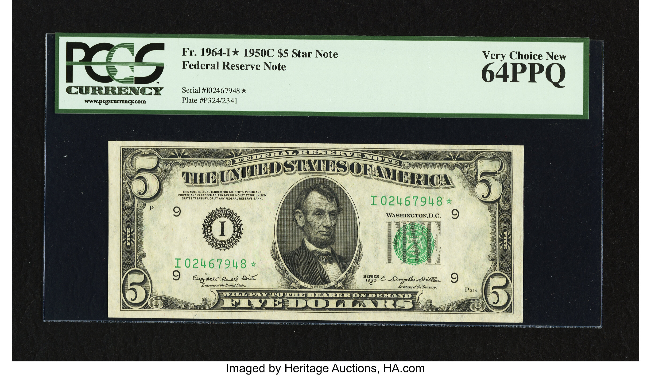 image for: Fr. 1964-I* $5 1950C Federal Reserve Star Note. PCGS Very Choice New 64PPQ....