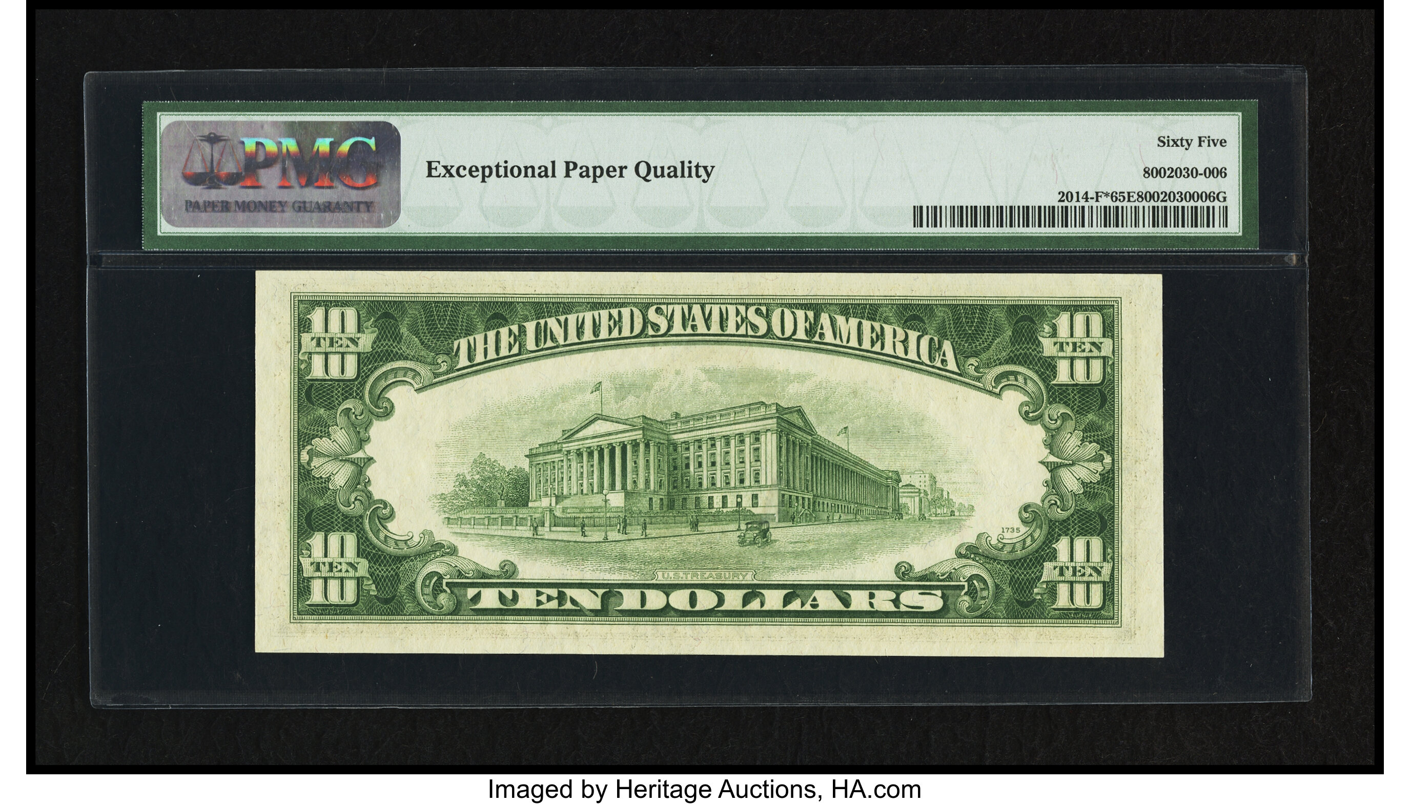 image for: Fr. 2014-F* $10 1950D Federal Reserve Star Note. PMG Gem Uncirculated 65 EPQ....