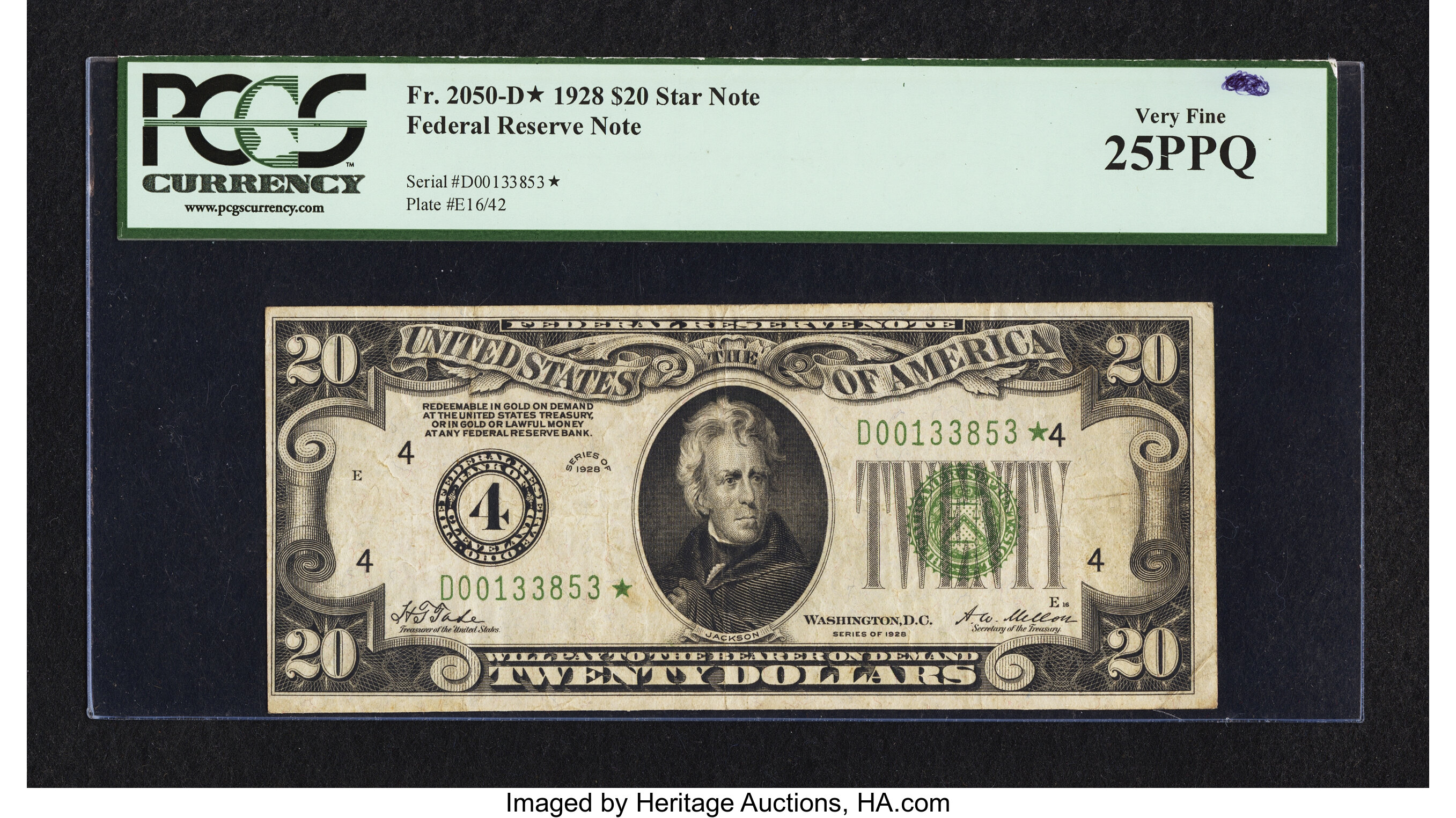 image for: Fr. 2050-D* $20 1928 Federal Reserve Star Note. PCGS Very Fine 25PPQ....