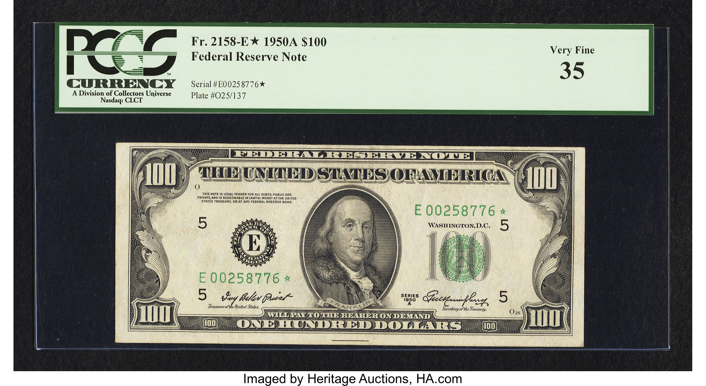 1950A $100 Replacement, Richmond (Fr. 2158E*)