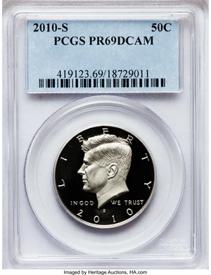 image for: 2010-S 50C Clad PR69 Deep Cameo PCGS. PCGS Population (1588/123). NGC Census: (0/0). The image displayed is a stock photo...
