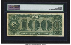 image for: Fr. 377 $100 1890 Treasury Note PMG Very Fine 25....