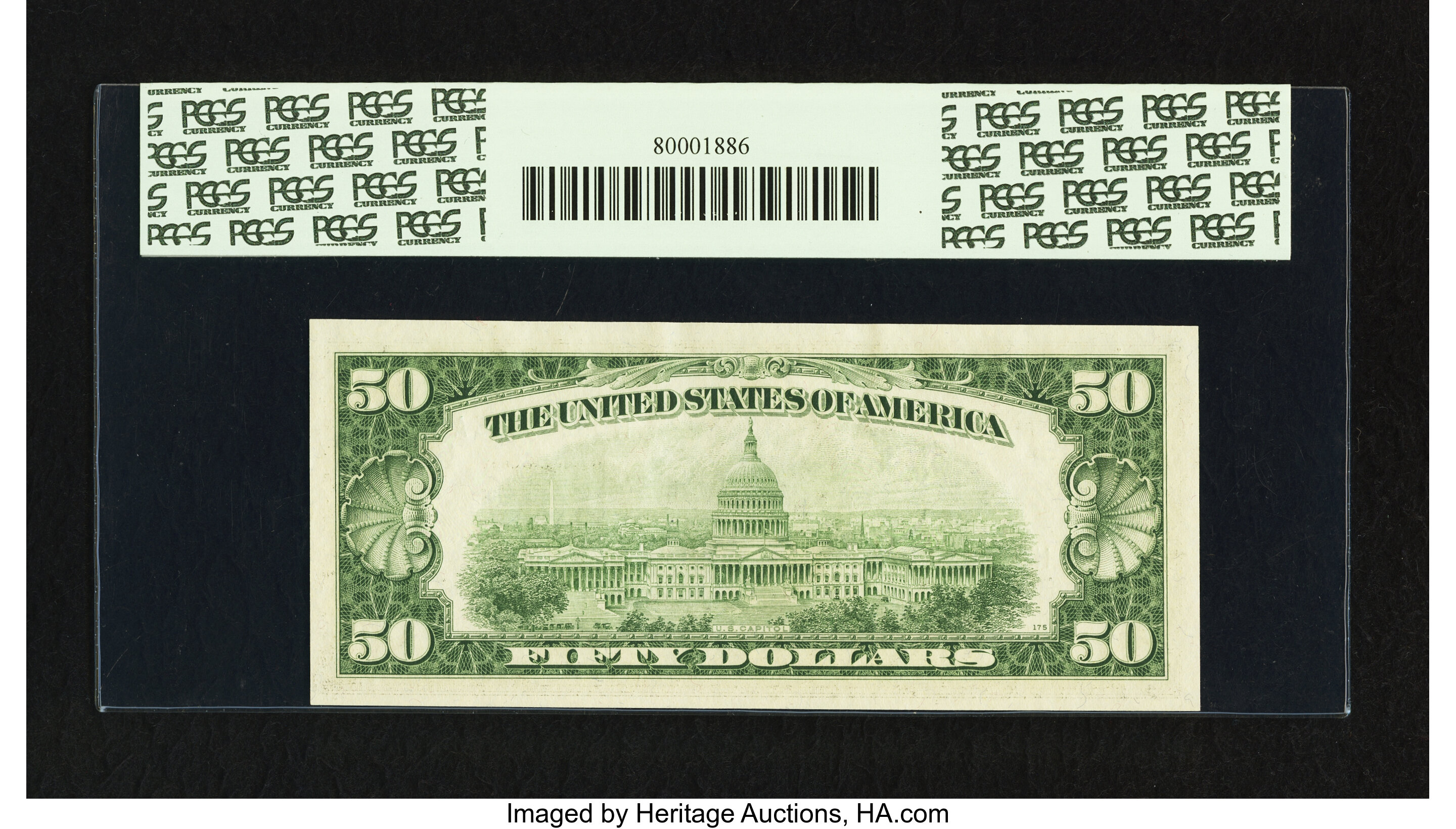 image for: Fr. 2111-H $50 1950D Federal Reserve Note. PCGS Gem New 66PPQ....