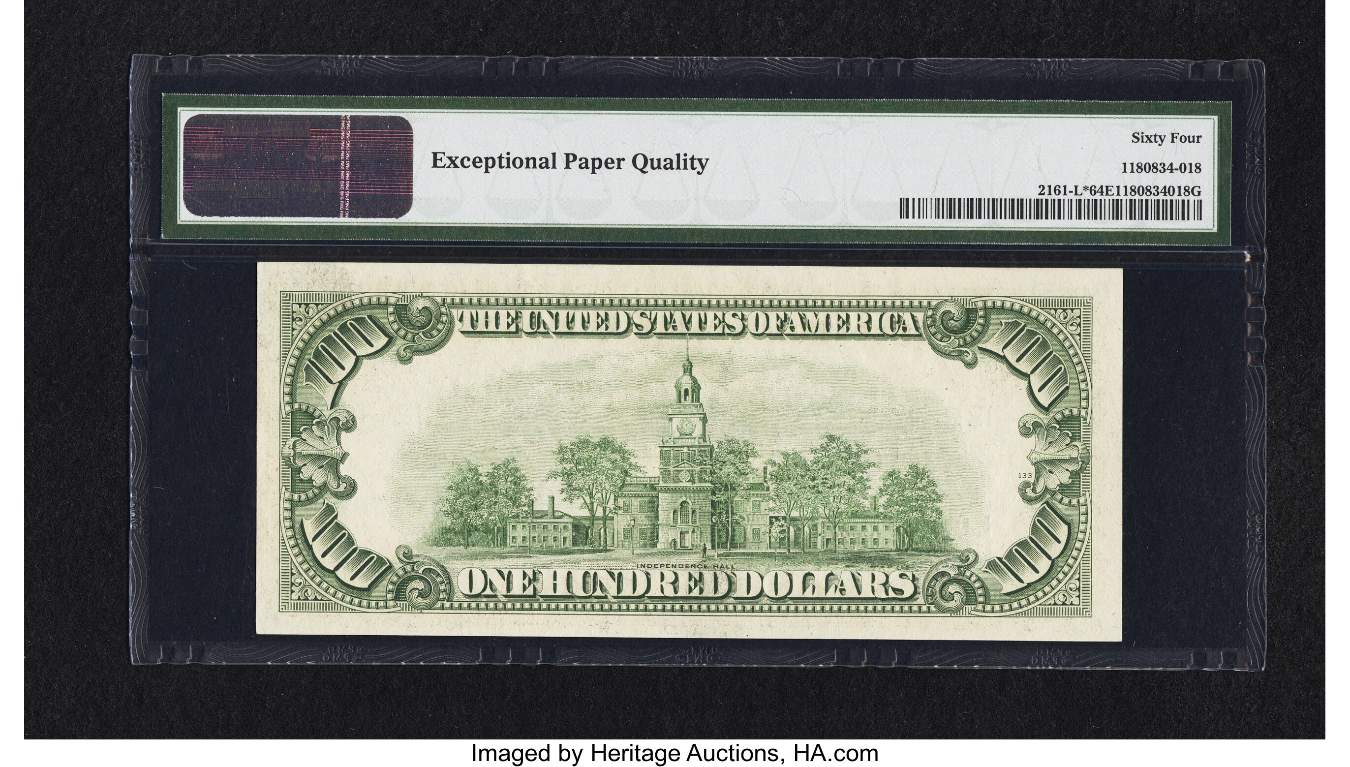image for: Fr. 2161-L* $100 1950D Federal Reserve Star Note. PMG Choice Uncirculated 64 EPQ....