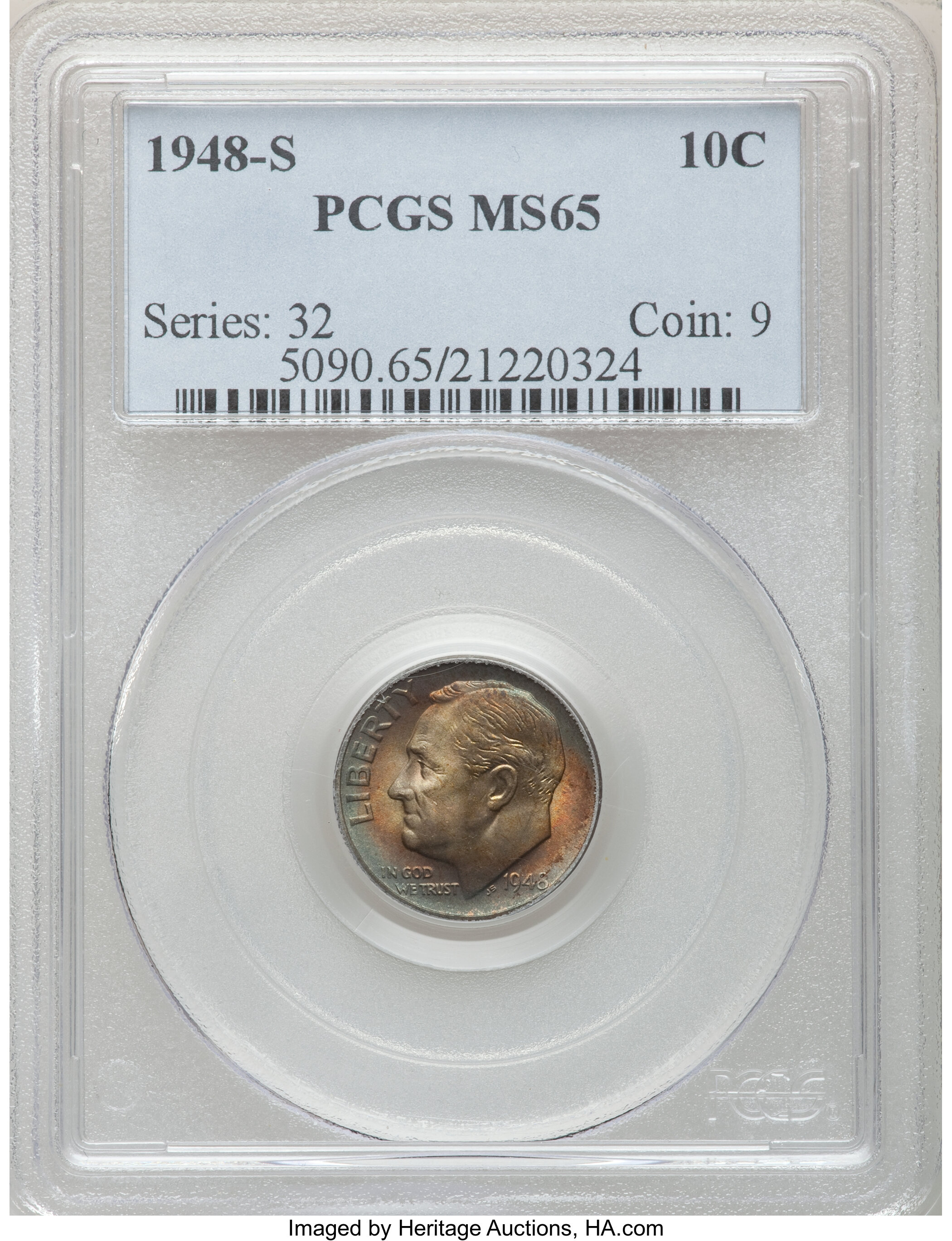 1947-D 10c VF30 thumbnail 4