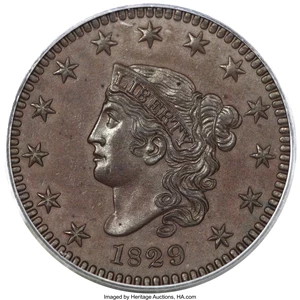 image for: 1829 1C Bronzed PR64 Brown PCGS. CAC. N-6, R.6....