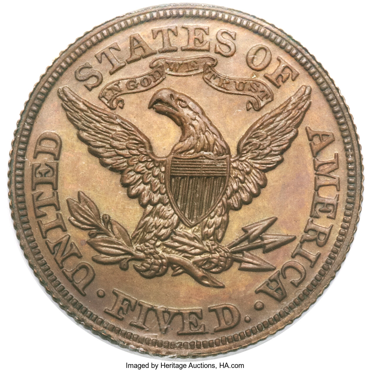 image for: 1866 $5 Five Dollar, Judd-546, Pollock-610, High R.7, PR64 Brown PCGS....