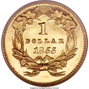 image for: 1855 G$1 PR62 Cameo NGC. CAC....