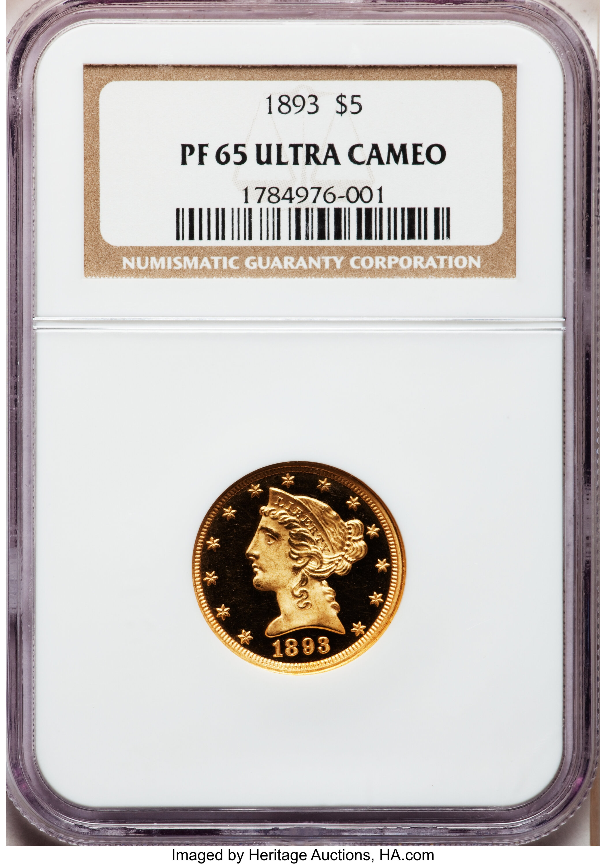 image for: 1893 $5 PR65 Ultra Cameo NGC....