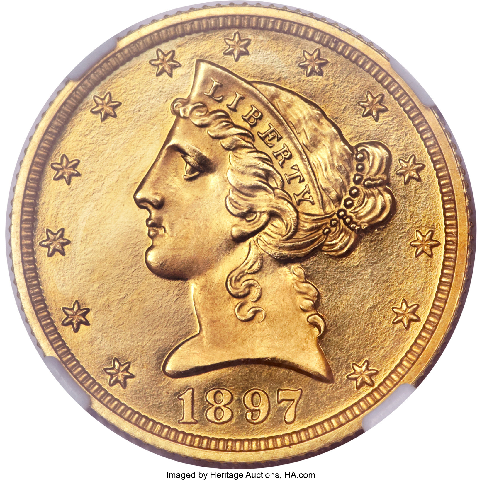 image for: 1897 $5 PR63 Cameo NGC....