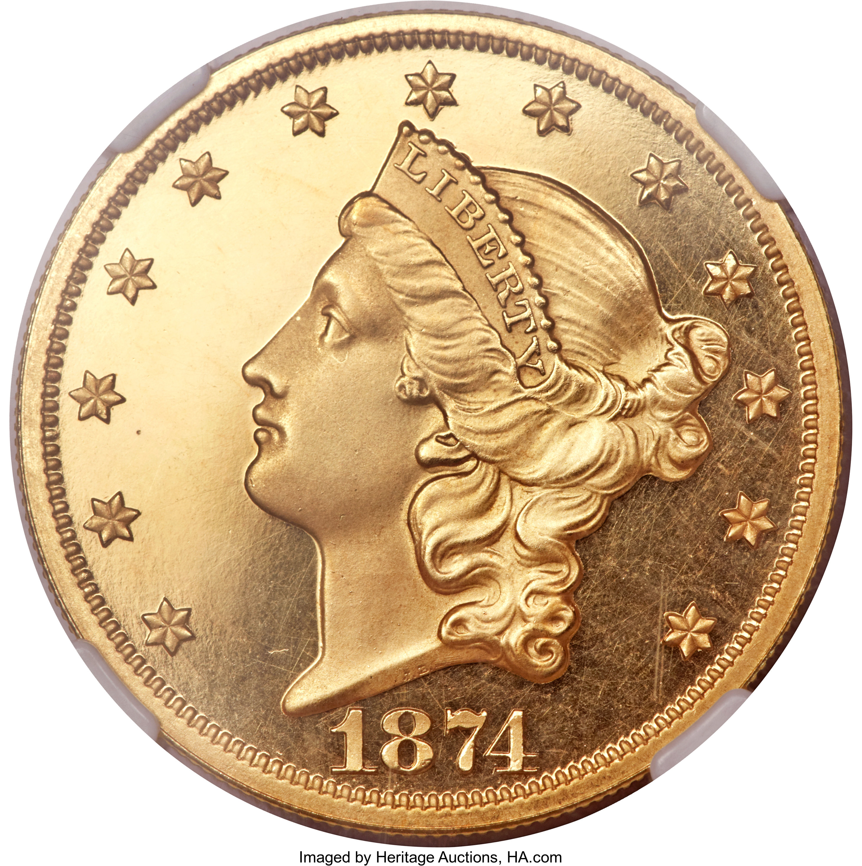 image for: 1874 $20 PR64  ★  Ultra Cameo NGC. CAC....