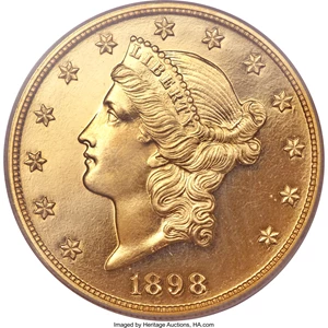 image for: 1898 $20 PR66 Deep Cameo PCGS....