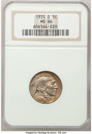 image for: 1920-D 5C MS66 NGC....