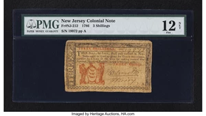 image for: New Jersey 1786 3s PMG Fine 12 Net....