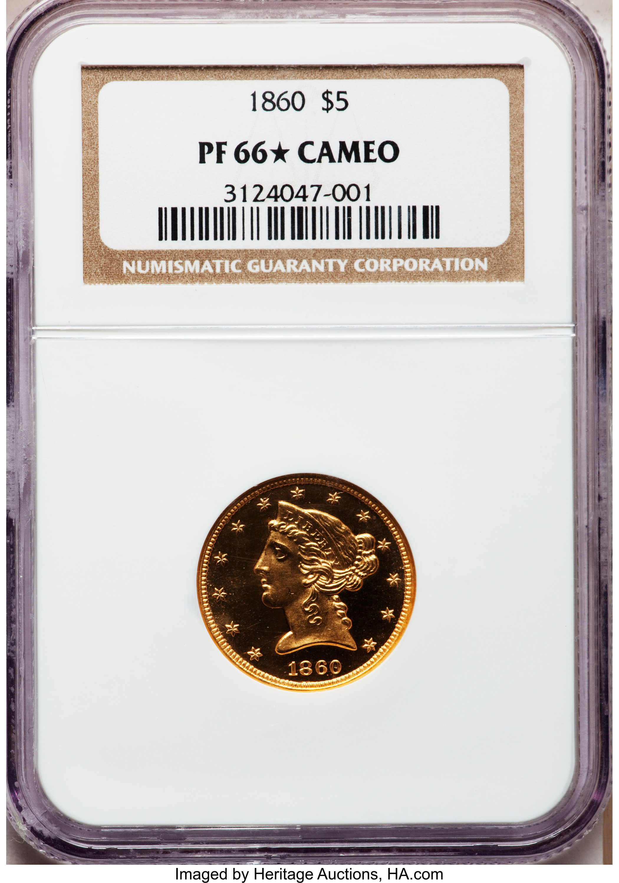 image for: 1860 $5 PR66  ★  Cameo NGC....