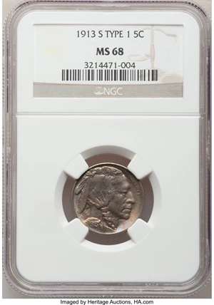 image for: 1913-S 5C Type One MS68 NGC....