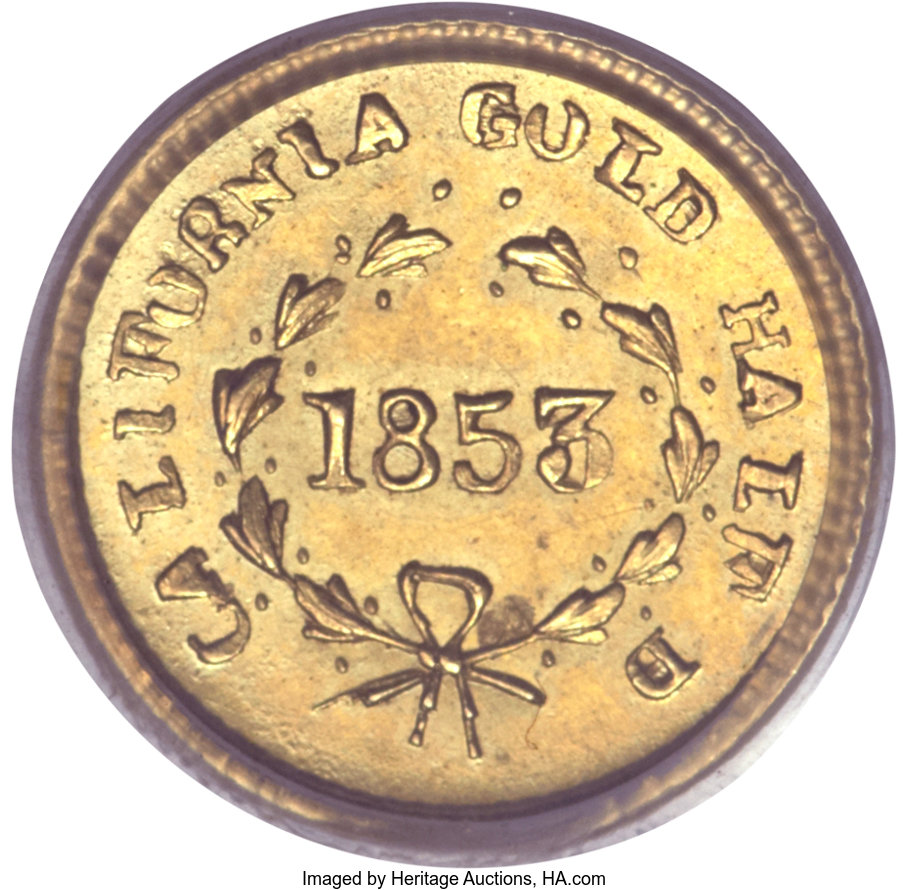 image for: 1853 50C Liberty Round 50 Cents, BG-420, Low R.7, MS62 PCGS....