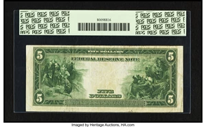 image for: Fr. 876 $5 1914 Federal Reserve Note PCGS Very Fine 25....