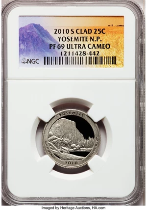 image for: 2010-S 25C Yosemite National Park Clad PR69 Ultra Cameo NGC. NGC Census: (0/0). PCGS Population (983/236). (#418837)...