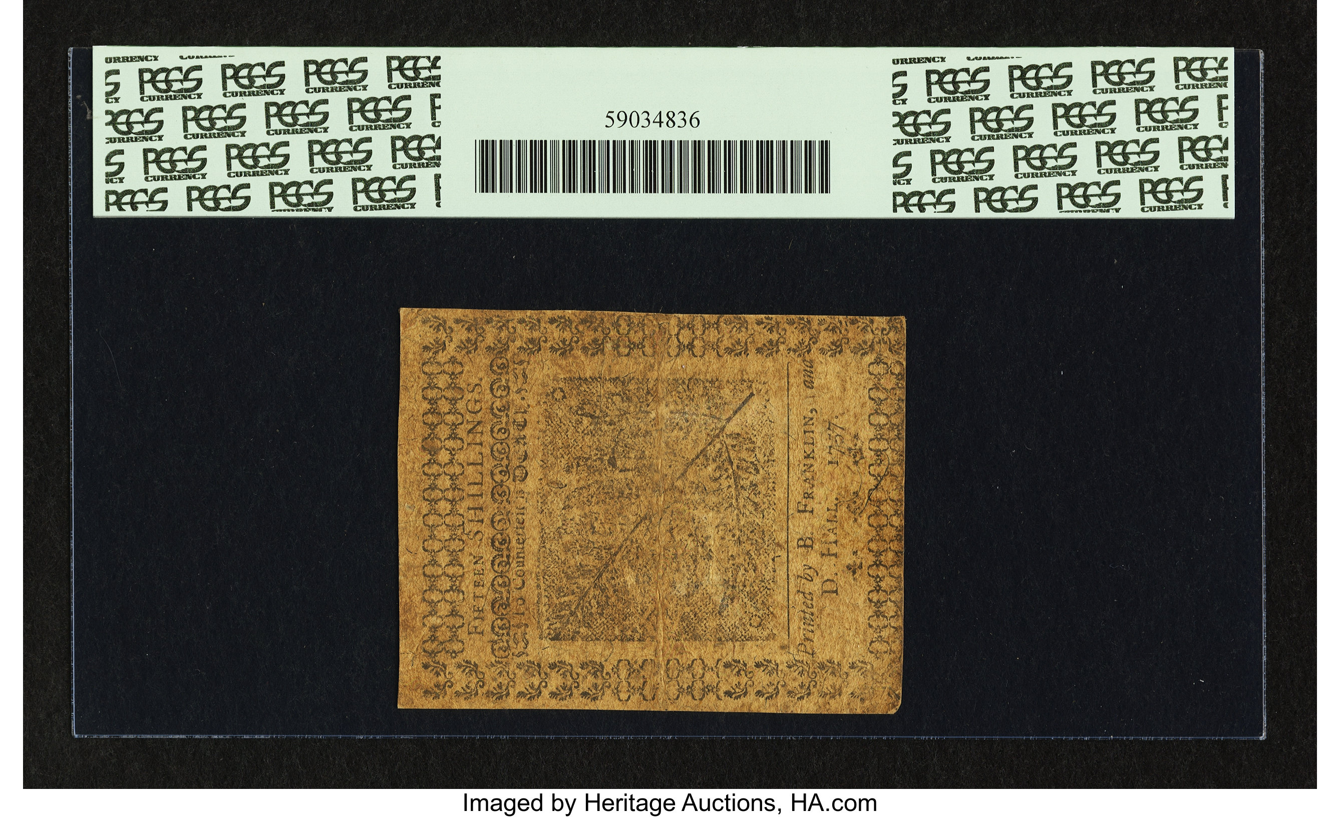 image for: Pennsylvania July 1, 1757 15s PCGS Very Fine 35....