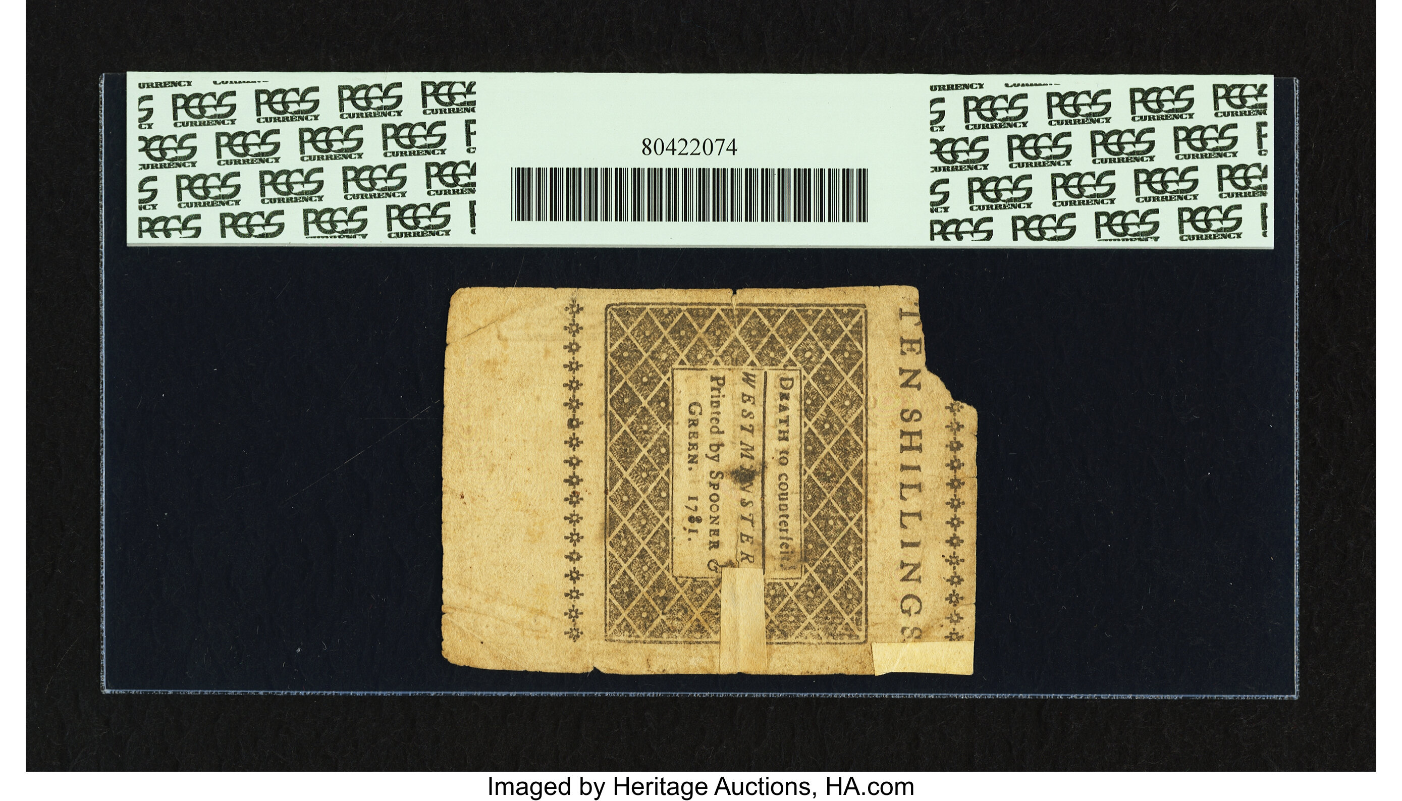 image for: Vermont February 1781 10s PCGS Apparent Very Fine 35....