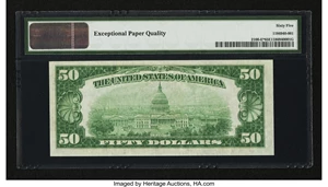 image for: Fr. 2100-E* $50 1928 Federal Reserve Note. PMG Gem Uncirculated 65 EPQ....