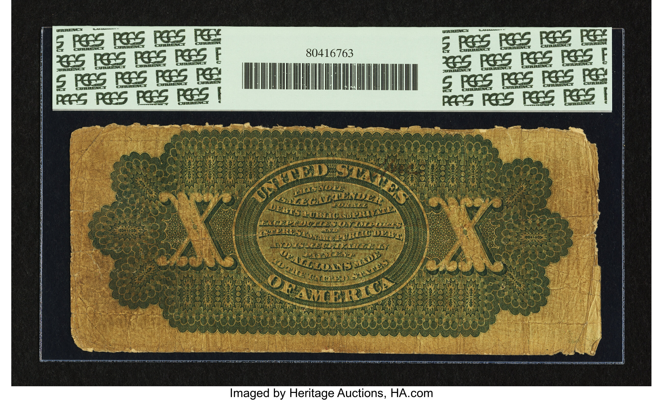 image for: Fr. 95a $10 1863 Legal Tender PCGS Apparent Fine 12....