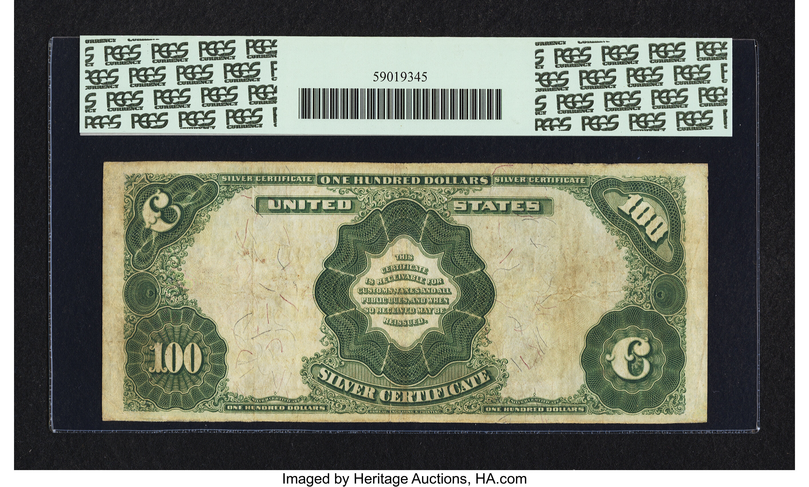 image for: Fr. 344 $100 1891 Silver Certificate PCGS Apparent Very Fine 25....