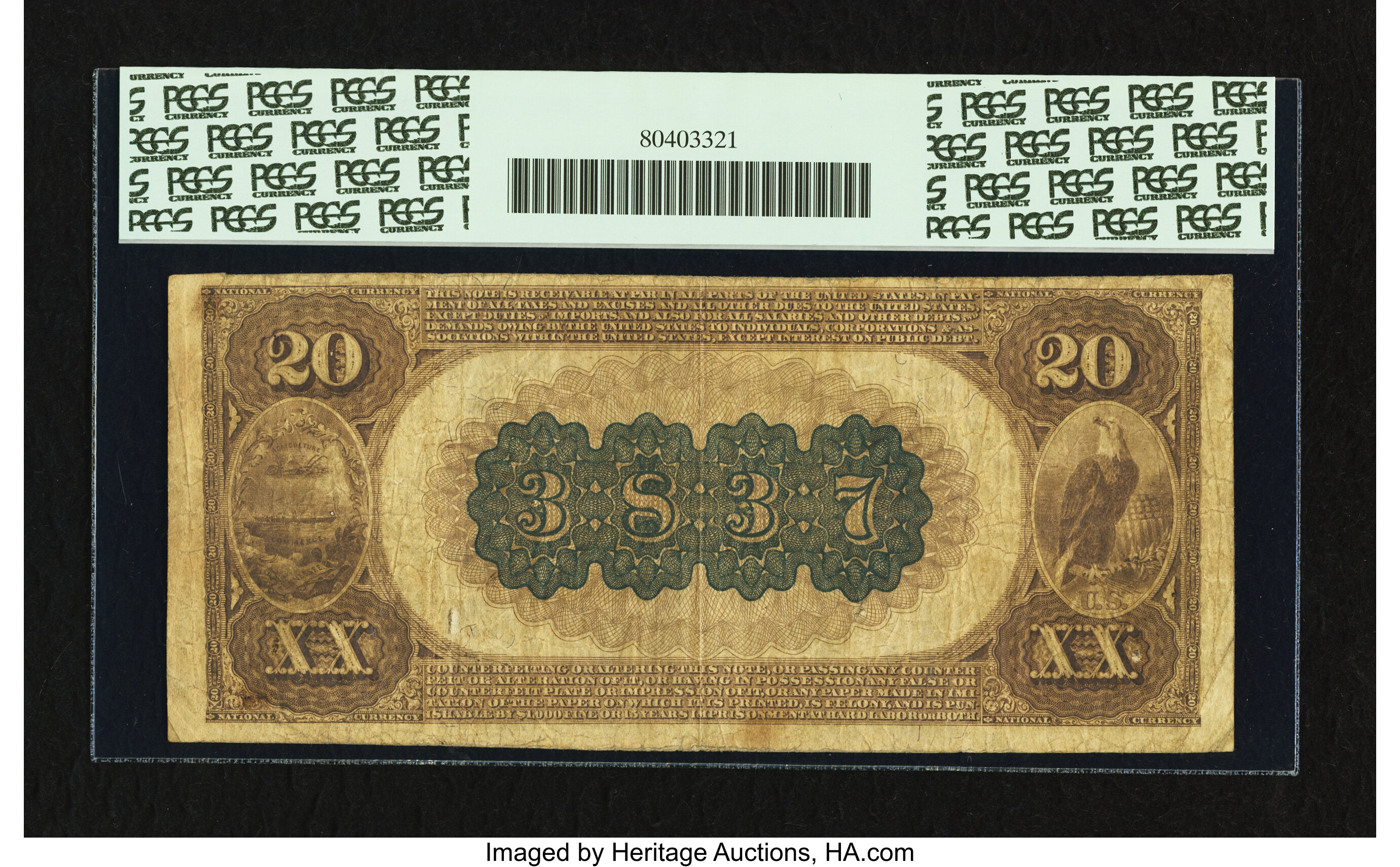 image for: Knoxville, TN - $20 1882 Brown Back Fr. 497 The City NB Ch. # (S)3837...