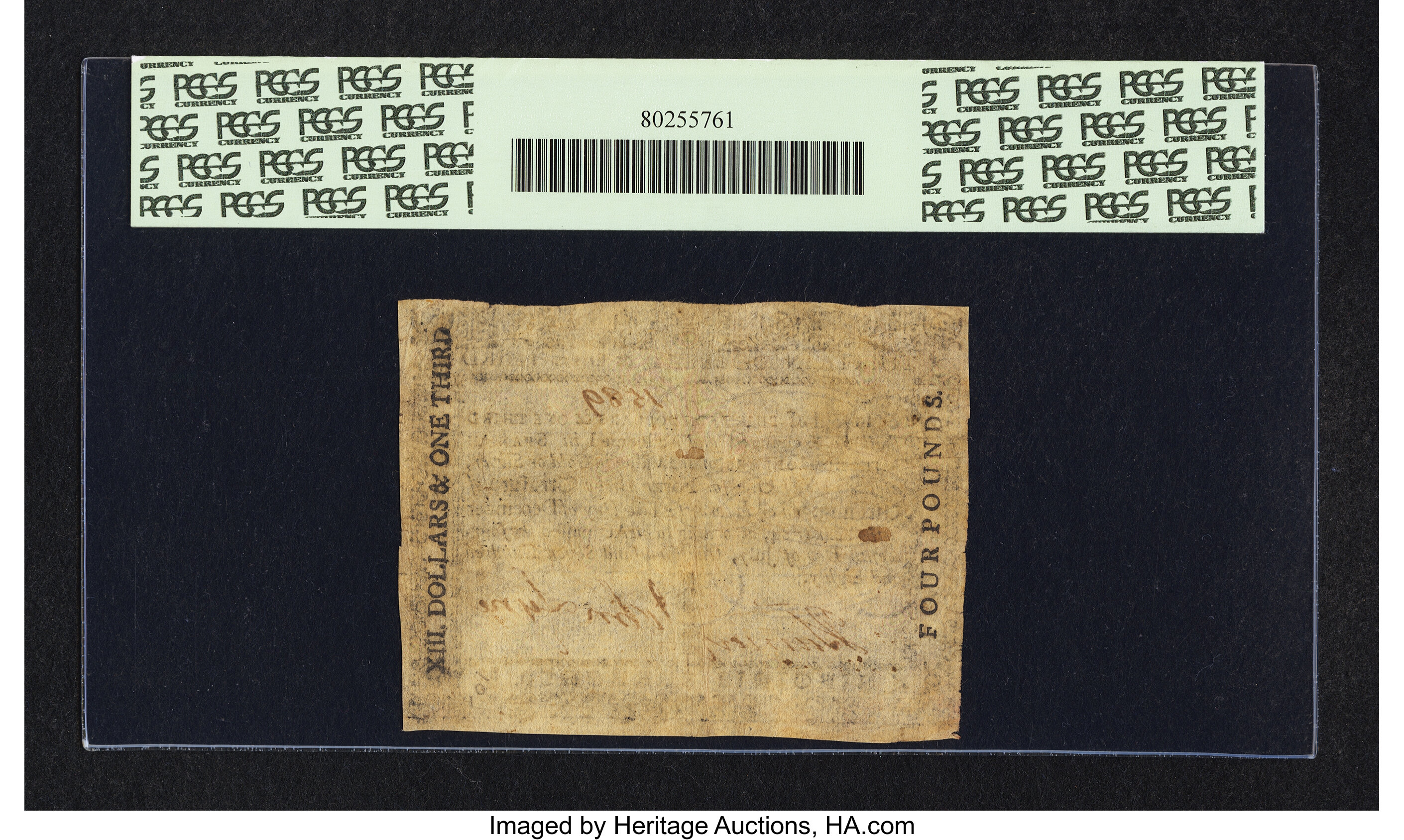 image for: Virginia July 14, 1780 13 1/3 PCGS Very Fine 30PPQ....