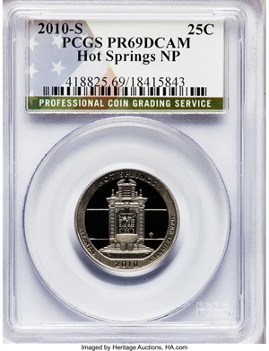 image for: 2010-S 25C Set of Five Beautiful Quarters PR 69 Deep Cameo PCGS. This Set Includes: 2010-S 25C Hot Spring National... (Total: 5 coins)