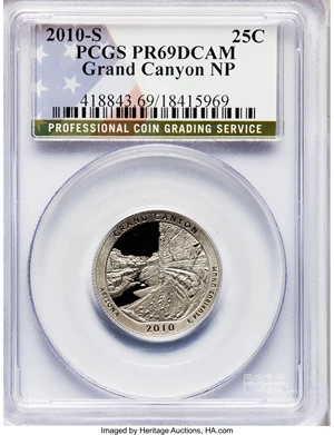 image for: 2010-S 25C Set of Five Beautiful Quarters PR 69 Deep Cameo PCGS. This Set Includes: 2010-S 25C Hot Spring National... (Total: 5 coins)