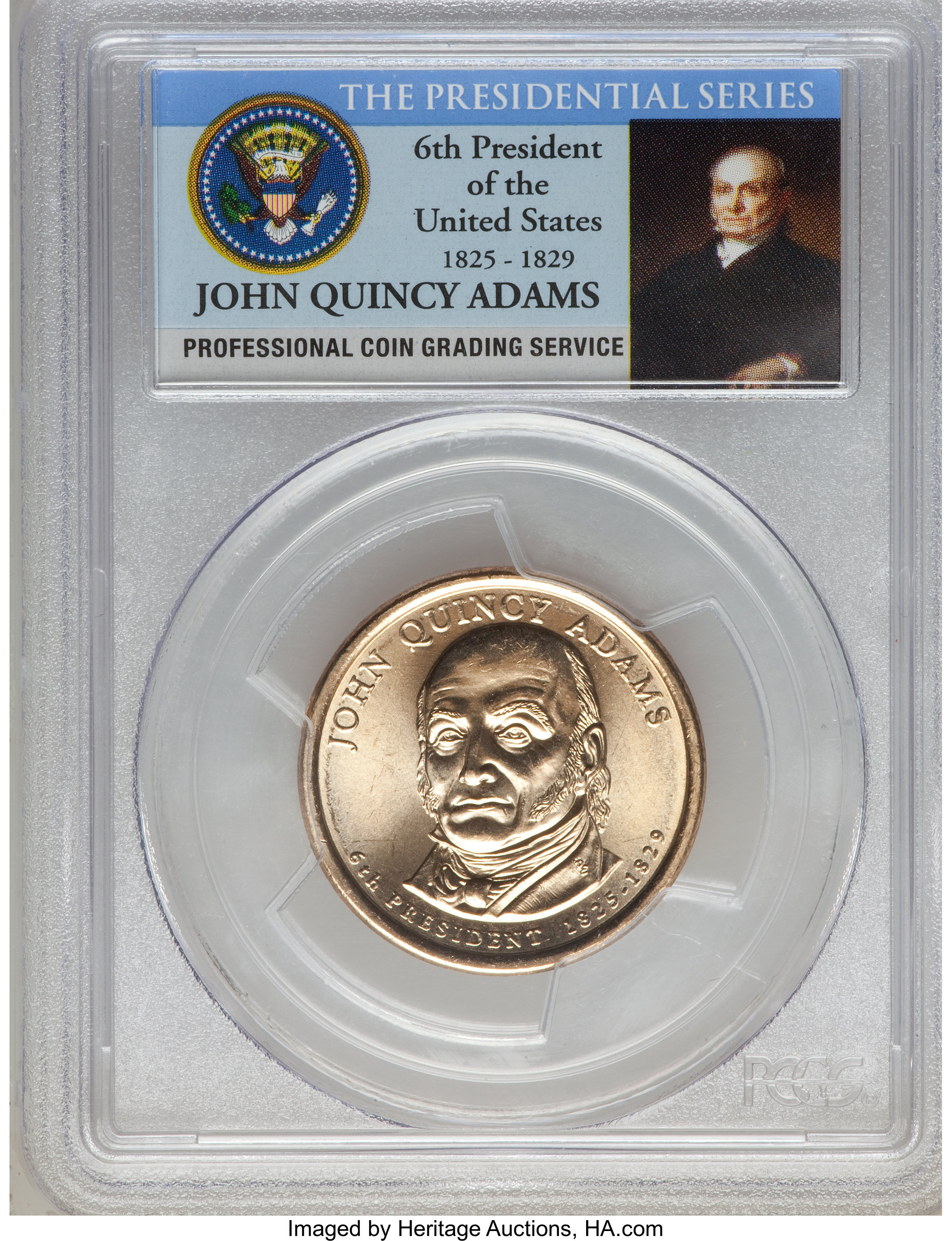 image for: (2)2008-D $1 John Quincy Adams First Day of Issue Ps A & Ps B, MS66 PCGS.... (Total: 2 coins)