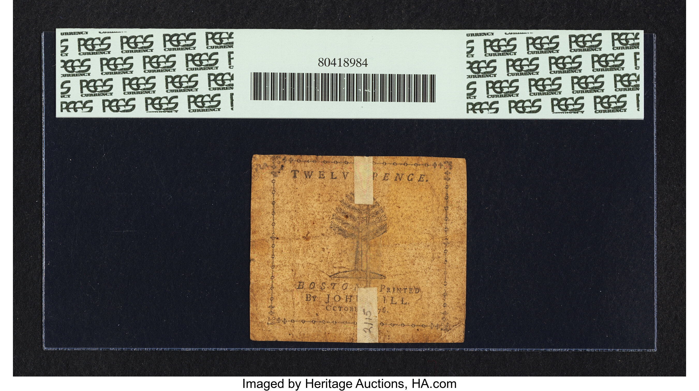 image for: Massachusetts October 16, 1778 12d PCGS Apparent Very Fine 20....