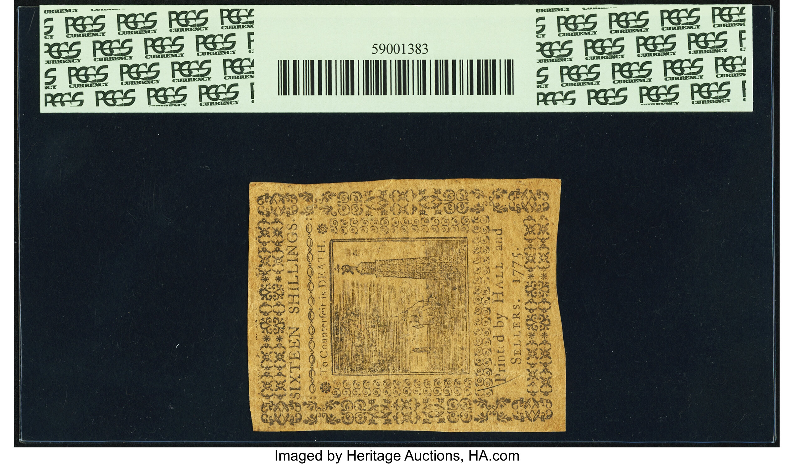 image for: Pennsylvania March 25, 1775 16s PCGS Choice About New 55....